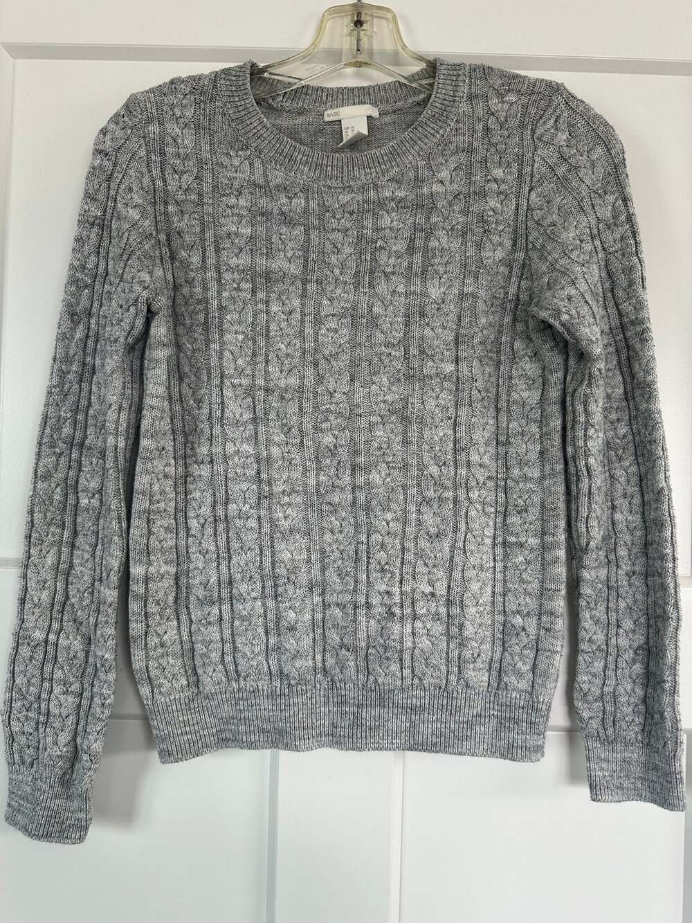 H&M Women’s Cable Knit Crewneck Sweater Gray XS